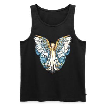 Modern Stained Glass Angel Mosaic Spiritual - Männer Premium Bio Tank Top - Schwarz - Vorne - AI Model Male 178 light (178cm)