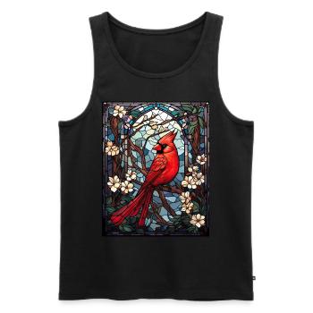 Red Cardinal Stained Glass Bird Watching Birding - Männer Premium Bio Tank Top - Schwarz - Vorne - AI Model Male 178 light (178cm)