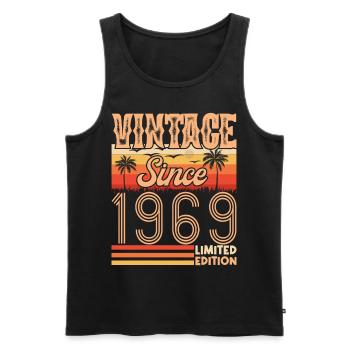 Jubiläum 1969. Jahrgang Jahrgang 1969 Geburtstag - Männer Premium Bio Tank Top - Schwarz - Vorne - Michal (187cm)