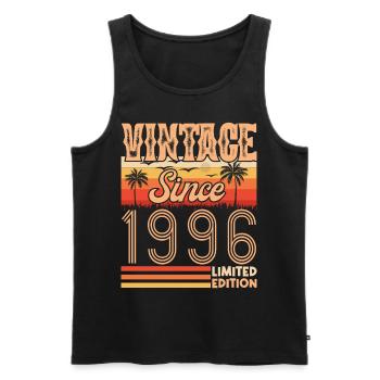 1996. Jahrgang Jahrgang 1996 Geburtstag - Männer Premium Bio Tank Top - Schwarz - Vorne - Michal (187cm)
