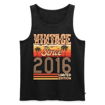 Jubiläum 2016. Jahrgang Jahrgang 2016 Geburtstag - Männer Premium Bio Tank Top - Schwarz - Vorne - Michal (187cm)