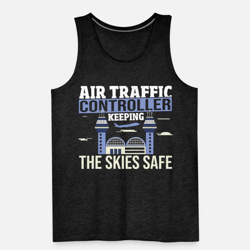 Radar Pilots Runway Air Traffic Controller Men's Premium Organic Tank Top
