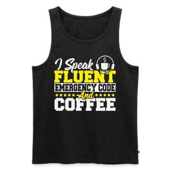 Feuerwehrabfertigung Abfertigung Thin Yellow Line - Männer Premium Bio Tank Top - Schwarz - Vorne - Michal (187cm)