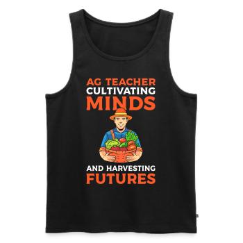 Agriculture Teacher Farm Agriculture Teacher Must - Men's Premium Organic Tank Top - black - Front - Michal (187cm)