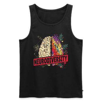 Neurodiversity Brain Autism Awareness Asd ADHD - Men's Premium Organic Tank Top - black - Front - AI Model Male 178 light (178cm)