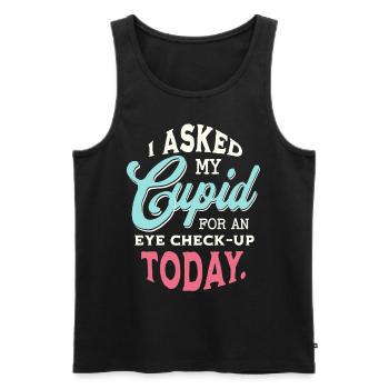 Funny Stupid Cupid Single Anti Valentines Day - Männer Premium Bio Tank Top - Schwarz - Vorne - Michal (187cm)
