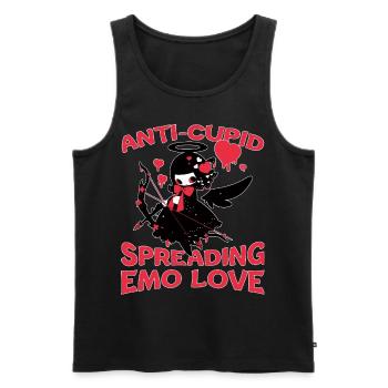 Anti Cupid Spreading Emo Love Gothic Cupid Creepy - Männer Premium Bio Tank Top - Schwarz - Vorne - AI Model Male 178 light (178cm)