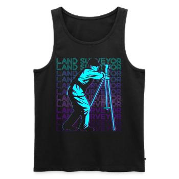 Surveyor Land Surveying Cartographer Retro - Men's Premium Organic Tank Top - black - Front - Michal (187cm)