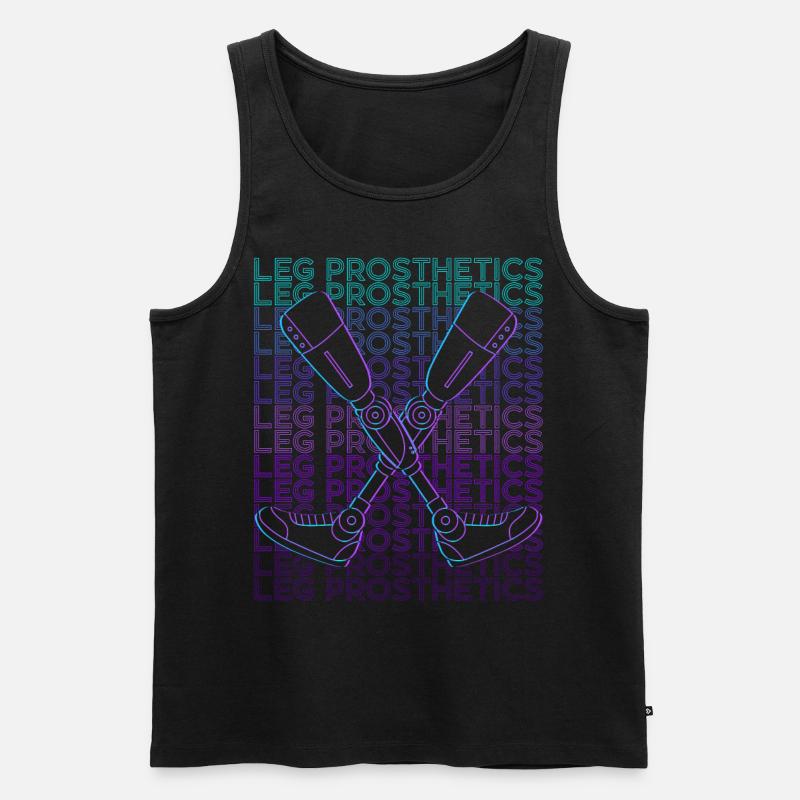 Beinprothesen Amputierte Amputation Retro - Männer Premium Bio Tank Top - Schwarz