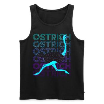 Strauß Tier Retro - Männer Premium Bio Tank Top - Schwarz - Vorne - Michal (187cm)
