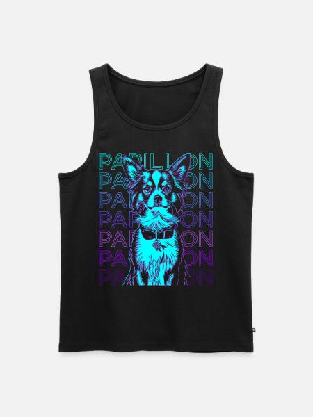 Papillon Dog Retro - Men's Premium Organic Tank Top - black