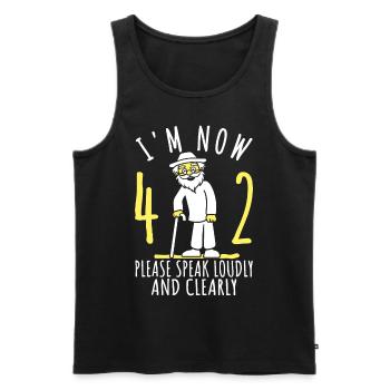 42nd birthday 42nd 42nd I'm 42 years old now - Men's Premium Organic Tank Top - black - Front - AI Model Male 178 light (178cm)