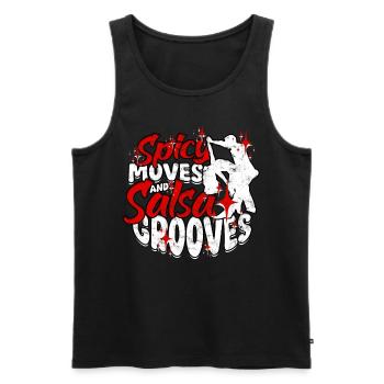 Spicy Moves And Salsa Grooves Salsera Salsero - Männer Premium Bio Tank Top - Schwarz - Vorne - AI Model Male 178 light (178cm)