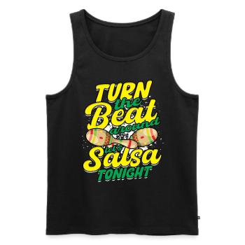 Tournez le rythme Let’s Salsa Tonight - Débardeur bio Premium Homme - noir - Devant - AI Model Male 178 light (178cm)