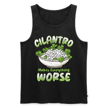 Korianderhasser Cilantro Makes Everything Worse - Männer Premium Bio Tank Top - Schwarz - Vorne - Michal (187cm)