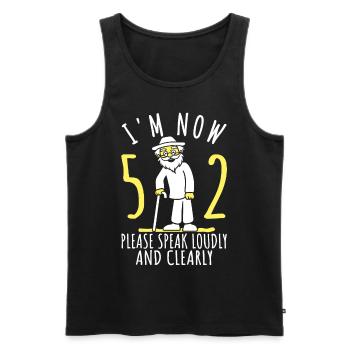 52nd birthday 52nd 52nd I am now 52 years old - Men's Premium Organic Tank Top - black - Front - AI Model Male 178 light (178cm)