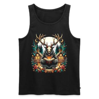 Wendigo Storyteller - Men's Premium Organic Tank Top - black - Front - AI Model Male 178 light (178cm)
