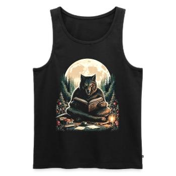 Werewolf Storyteller - Men's Premium Organic Tank Top - black - Front - AI Model Male 178 light (178cm)