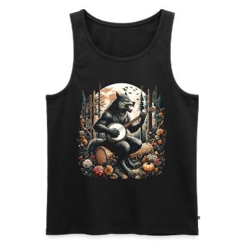 Werewolf with guitar - Men's Premium Organic Tank Top - black - Front - AI Model Male 178 light (178cm)