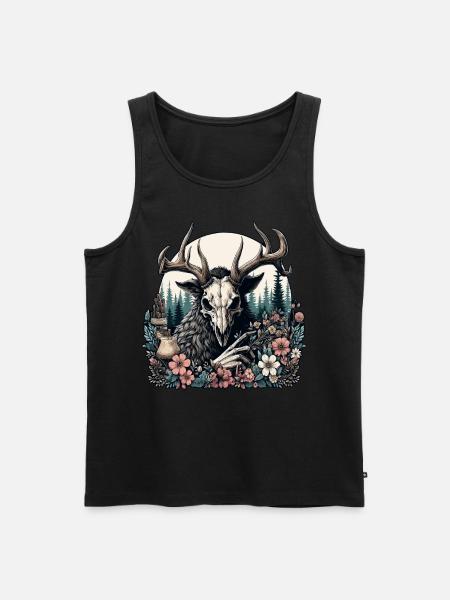 Floral Cryptid Wendigo - Men's Premium Organic Tank Top - black