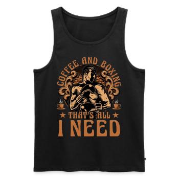 Coffee and Boxing that's all I need - Men's Premium Organic Tank Top - black - Front - Michal (187cm)