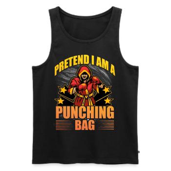 Fais semblant d’être un Punchnig Bag - Débardeur bio Premium Homme - noir - Devant - Michal (187cm)