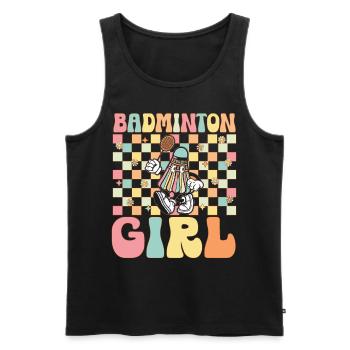 Badminton Fille Groovy Joueur - Débardeur bio Premium Homme - noir - Devant - Michal (187cm)