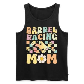 Barrel Racing Mom Groovy Femelle Barrel Racer Ro - Débardeur bio Premium Homme - noir - Devant - Michal (187cm)