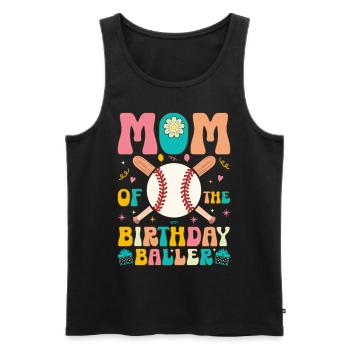 Mutter des Geburtstags Baller Groovy Baseball Base - Männer Premium Bio Tank Top - Schwarz - Vorne - Michal (187cm)