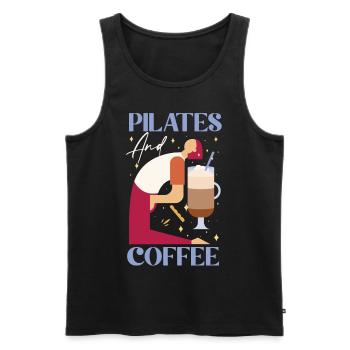 Pilates Instructor Teacher Coffee - Men's Premium Organic Tank Top - black - Front - Michal (187cm)