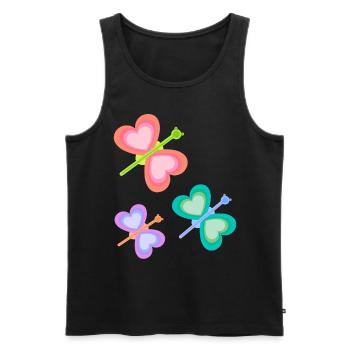 Spring Colorful Insect Butterflies Child Baby 80s - Men's Premium Organic Tank Top - black - Front - AI Model Male 178 light (178cm)