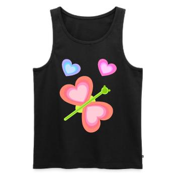 Bébé Tout-petit Printemps Papillon Coeurs Années 80 - Débardeur bio Premium Homme - noir - Devant - Michal (187cm)