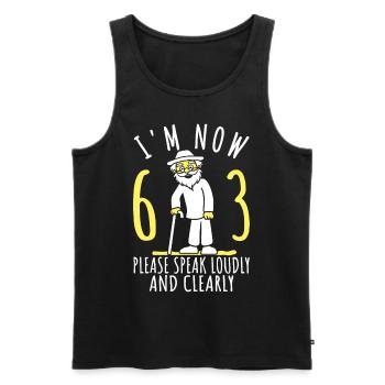 63. Geburtstag 63er 63ter Ich bin jetzt 63 Jahre - Männer Premium Bio Tank Top - Schwarz - Vorne - Michal (187cm)