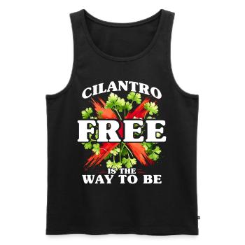 Korianderhasser Cilantro Free Is The Way To be - Männer Premium Bio Tank Top - Schwarz - Vorne - Michal (187cm)