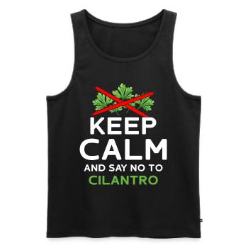 Korianderhasser Keep Calm And Say No To Cilantro - Männer Premium Bio Tank Top - Schwarz - Vorne - Michal (187cm)