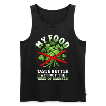 Coriander Coriander Hater - Men's Premium Organic Tank Top - black - Front - AI Model Male 178 light (178cm)