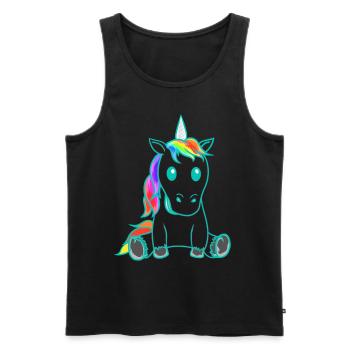Unicorn Mythical Creature Colorful Retro Vintage 80s - Men's Premium Organic Tank Top - black - Front - Michal (187cm)