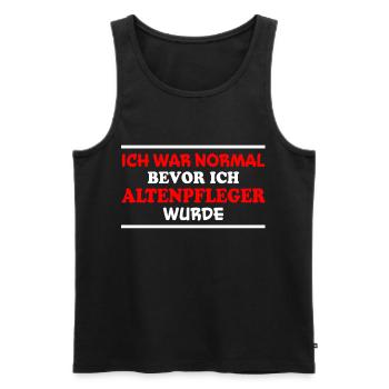 Altenpfleger Spruch Lustiges Altenpfleger Geschenk - Männer Premium Bio Tank Top - Schwarz - Vorne - Michal (187cm)