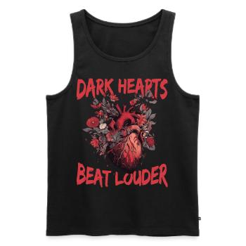 Dark Hearts Beat Louder Gothic Floral Heart Anatom - Männer Premium Bio Tank Top - Schwarz - Vorne - Michal (187cm)