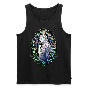 Stained Glass Anime Girl Japanese Fantasy Manga - Männer Premium Bio Tank Top - Schwarz - Vorne - AI Model Male 178 light (178cm)