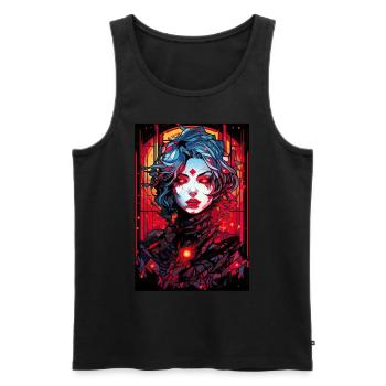 Cyber Goth Gothcore Anime Stained Glass Artist - Männer Premium Bio Tank Top - Schwarz - Vorne - AI Model Male 178 light (178cm)