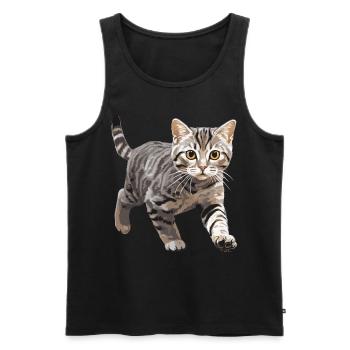 Cat Cats American Wirehair - Men's Premium Organic Tank Top - black - Front - Michal (187cm)
