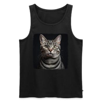 Chat Chats American Shorthair - Débardeur bio Premium Homme - noir - Devant - Michal (187cm)