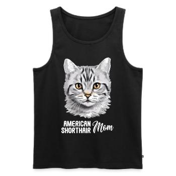 Chat Chats American Shorthair - Débardeur bio Premium Homme - noir - Devant - Michal (187cm)