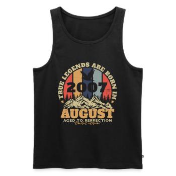 August 2007 Vintage Retro Birthday Gift - Men's Premium Organic Tank Top - black - Front - Michal (187cm)