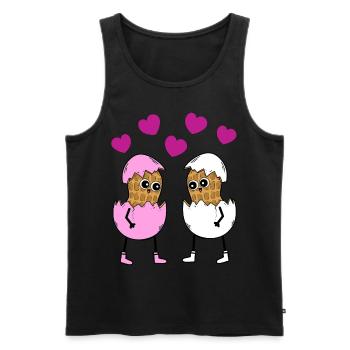 Happy Easter, Easter, Easter Eggs, Peanuts, Eggs, Egg - Men's Premium Organic Tank Top - black - Front - AI Model Male 178 light (178cm)