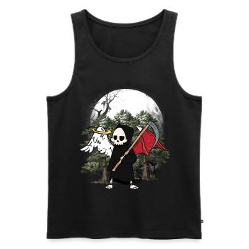 Horreur Ange Diable Faucheuse Halloween Mort - Débardeur bio Premium Homme - noir - Devant - Michal (187cm)