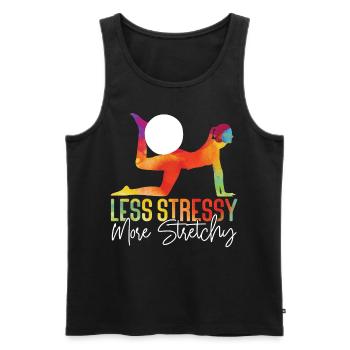 Pilates Instructeur Professeur Jeu de mots - Débardeur bio Premium Homme - noir - Devant - Michal (187cm)