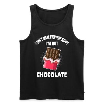 Funny Chocolate Lover Saying Chocolate - Men's Premium Organic Tank Top - black - Front - AI Model Male 178 light (178cm)