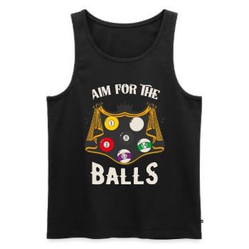 Funny Billiards Pool Player Snooker Saying - Men's Premium Organic Tank Top - black - Front - AI Model Male 178 light (178cm)
